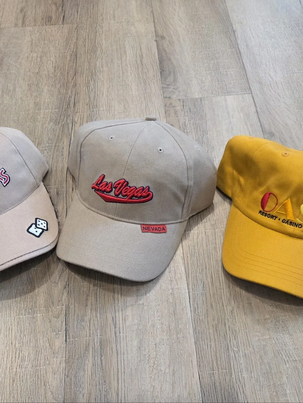 Lot 3 Las Vegas Baseball Caps Salseman Samples Dice Adjustable Oasis